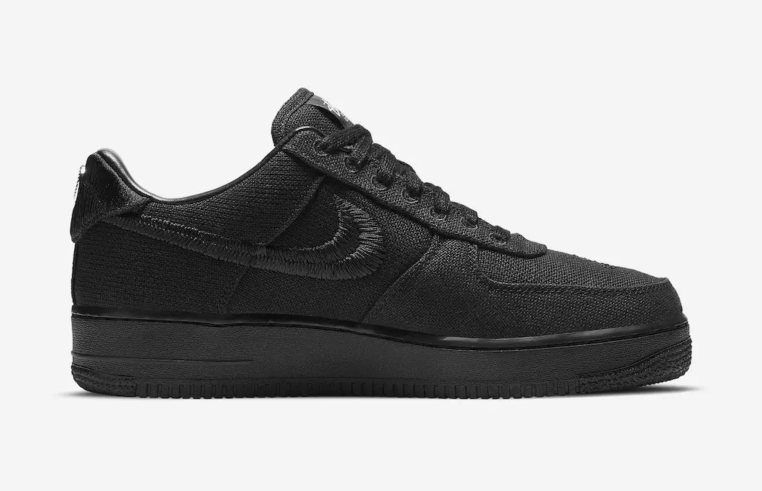 Stussy Nike Air Force 1 Black CZ9084-001 Tarehe ya Kutolewa Bei