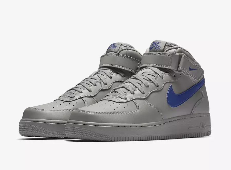 Nike Air Force 1 Mid Dust Grijs Koningsblauw