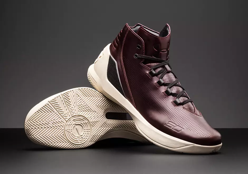 UA Curry 3 Lux Oxblood Leather Carolina Selatan