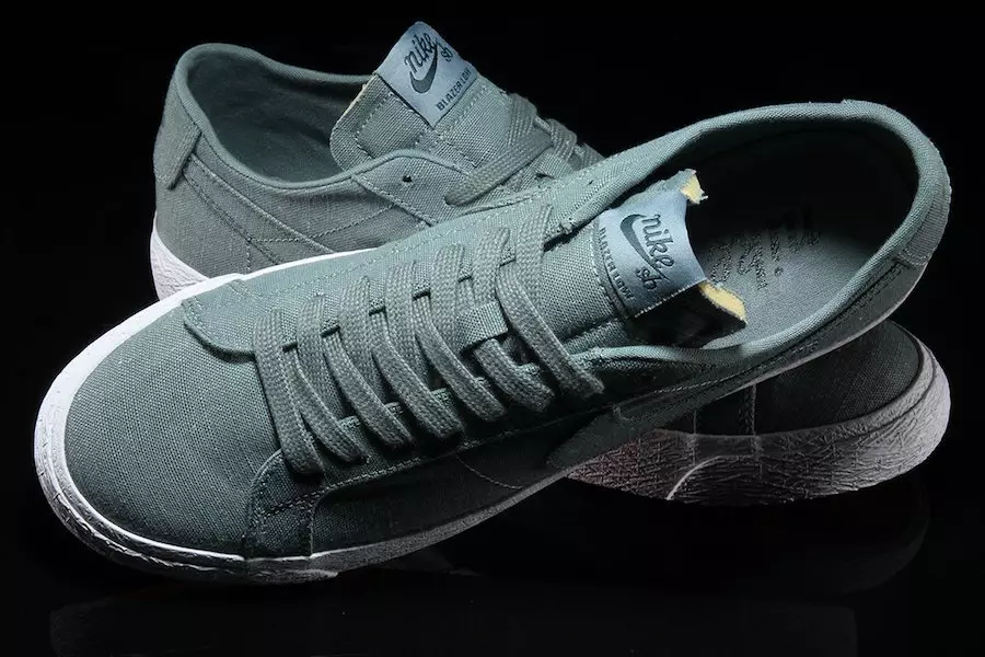 Nike SB Zoom Blazer Aşağı Kətan Dekonstruksiya edilmiş Gil Yaşıl