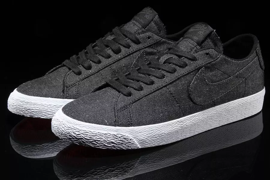 Nike SB Blazer past kanvas dekonstruksiya qilingan qora antrasit