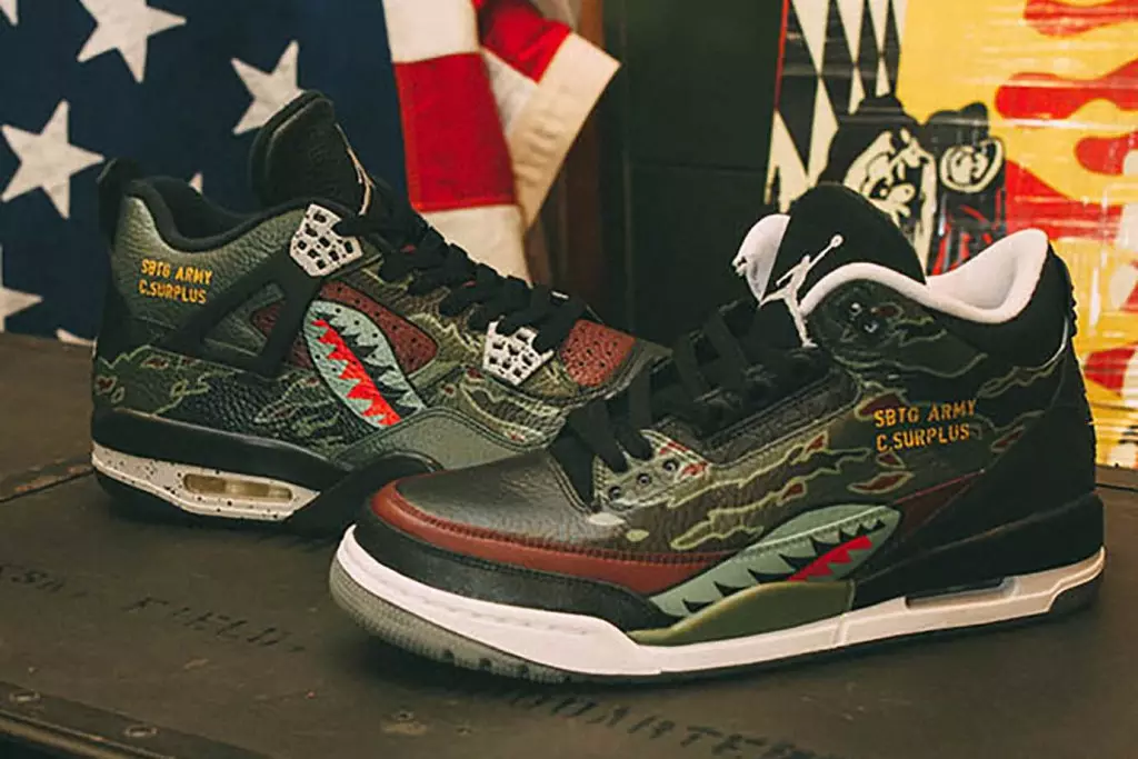 SBTG Custom Nike Air Force 1 Air Jordan 3 va 4