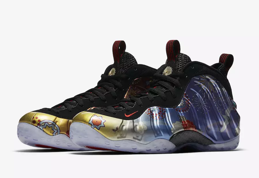 Nike Air Foamposite One CNY, кітайскі Новы год AO7541-006 LNY, месяцовы новы год, дата выпуску