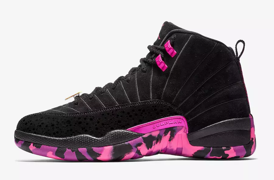 Air Jordan 12 Doernbecher Carissa Navarro Qara Çəhrayı AH6987-023