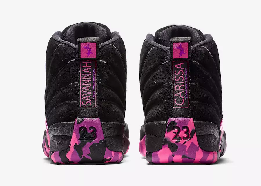 Air Jordan 12 Doernbecher Carissa Navarro Black Pink AH6987-023 Štikle