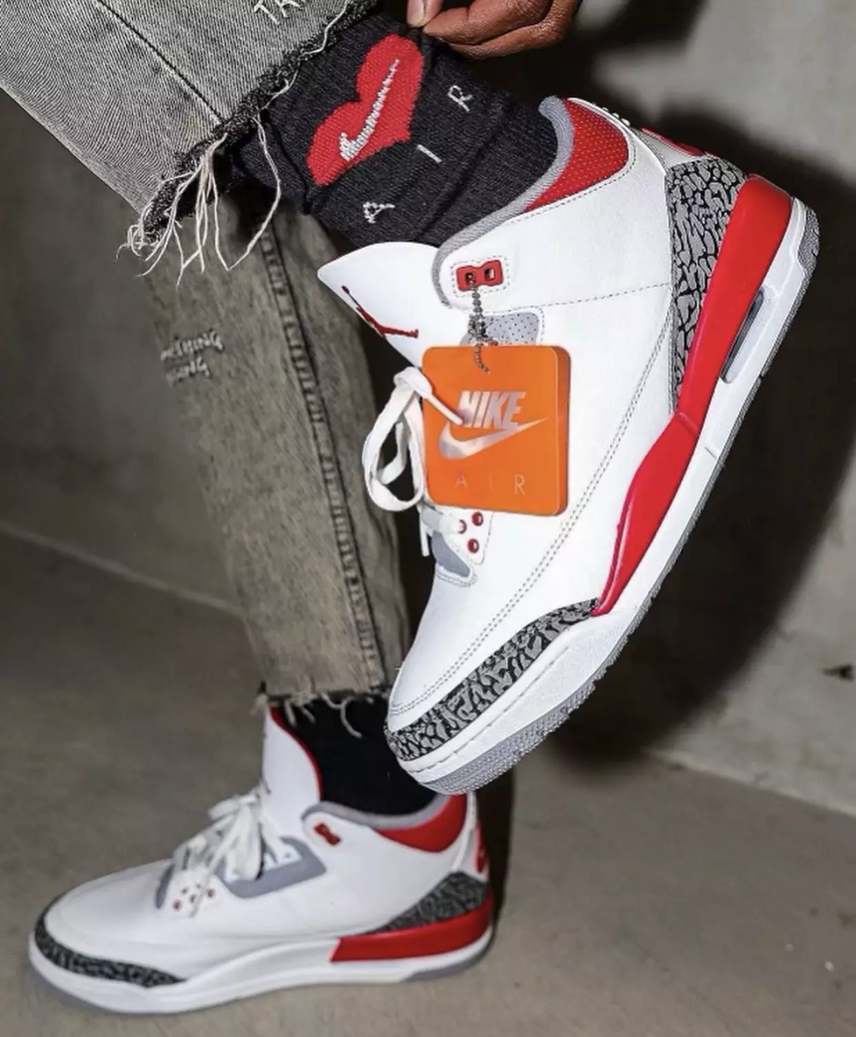 2022 Air Jordan 3 Fire Red DN3707-160 Чыгуу датасы On-Feet