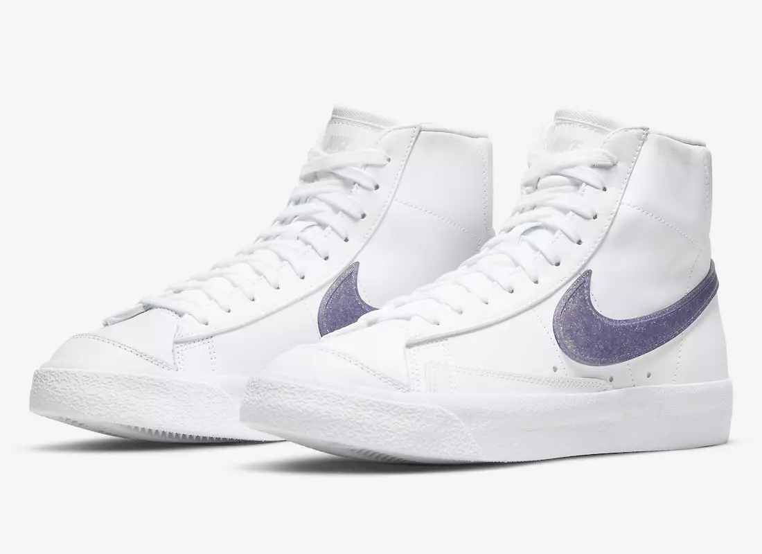 Nike Blazer Mid Release with Purple Glitter Swooshes