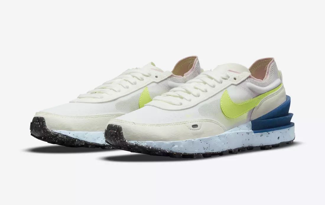 Nike Waffle One Crater mischt Blau mit Neon