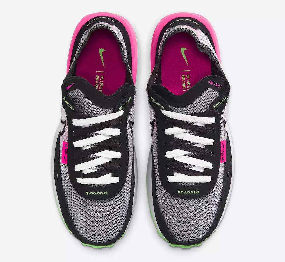 Nike Waffle One Black Green Pink DM8143-100 Dáta Eisiúna