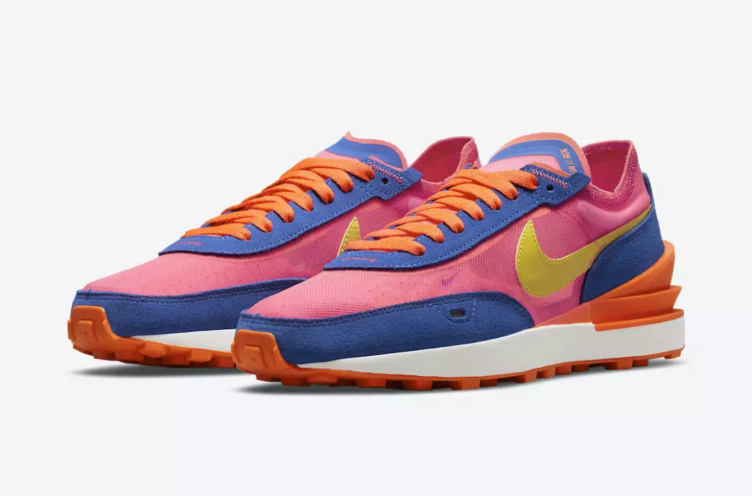 Nike Waffle One Pink Biru Kuning Jingga DC2533-400 Tarikh Tayangan