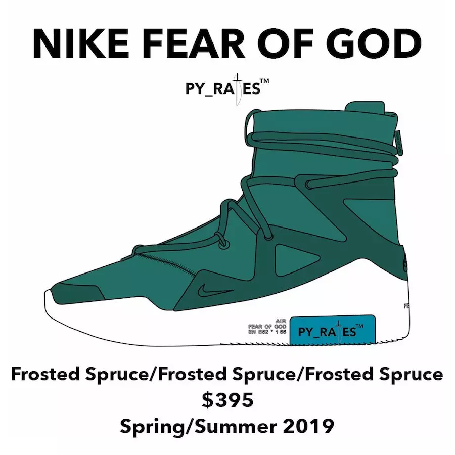 Nike Air ဘုရားသခင်ကိုကြောက်ရွံ့ခြင်း 1 Frosted Spruce