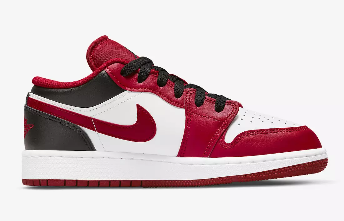 Air Jordan 1 Low White Red Black 553560-163 Išleidimo data