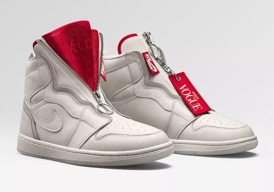 Vogue Air Jordan 1 Zip Tinggi AWOK Sail University Tarikh Tayangan Merah