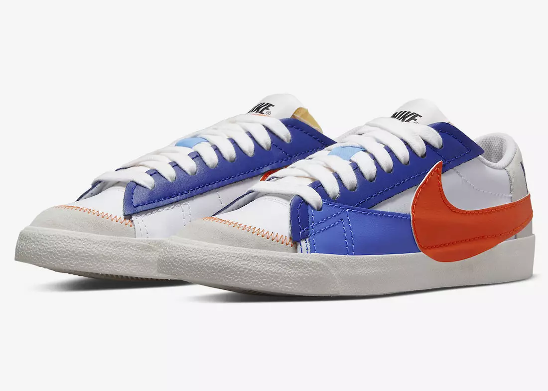 Nike Blazer Low Jumbo White Dark Sapphire Blue Safety Orange DV9122-181 Data lansării