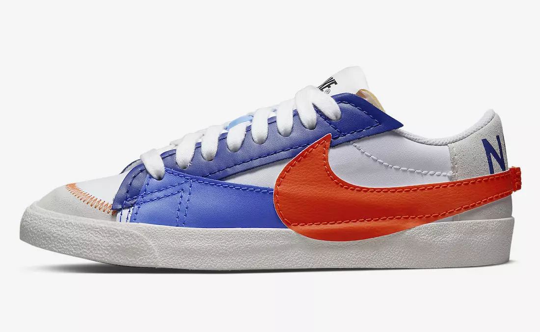 Nike Blazer Low Jumbo White Dark Sapphire Blue Safety Orange DV9122-181 Дата на издаване