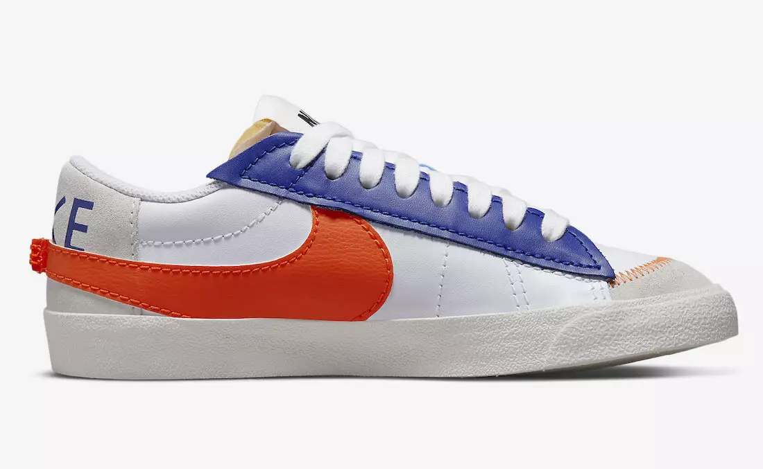 Nike Blazer Low Jumbo fehér sötét zafír kék biztonsági narancs DV9122-181 Megjelenés dátuma