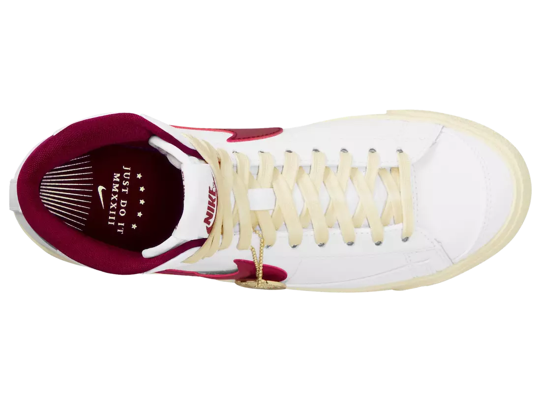 Nike Blazer Mid Summit White Team Red Muslin Metallic Gold DV7003-100 Fecha de lanzamiento