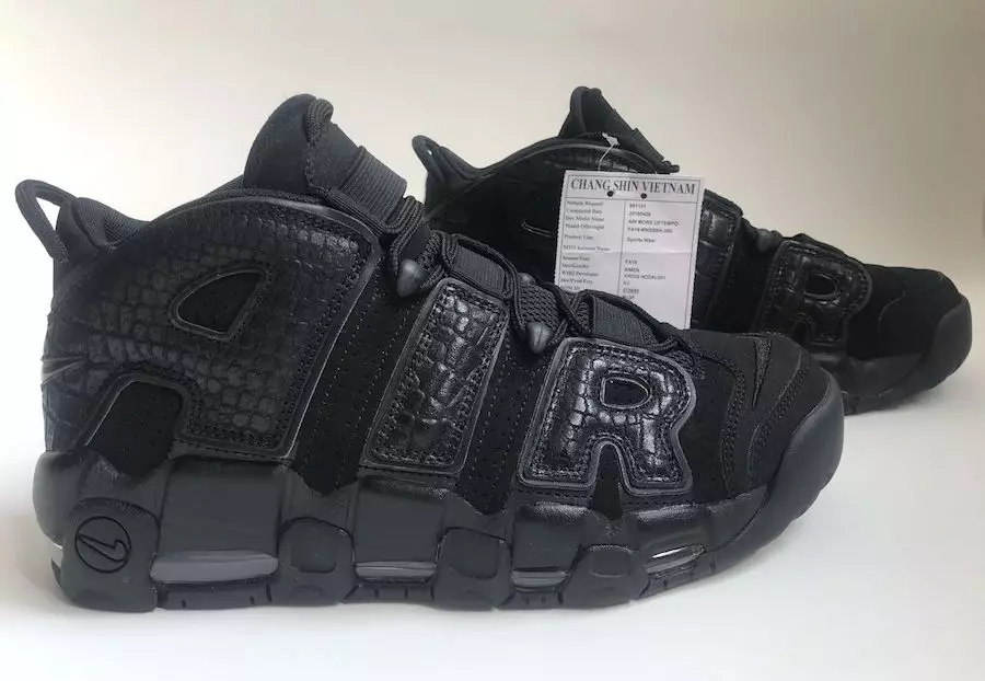 Nike Air More Uptempo Black Croc sýnishorn