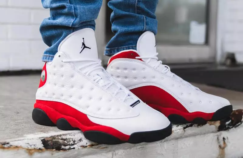 Air Jordan 13 OG White Red On Feet