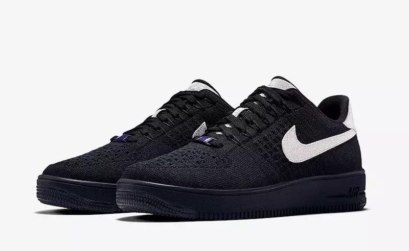 La Nike Air Force 1 Ultra Flyknit sort en noir et argent métallique