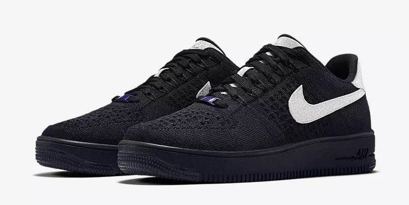 Nike Air Force 1 Ultra Flyknit שוואַרץ מעטאַלליק זילבער 908670-001