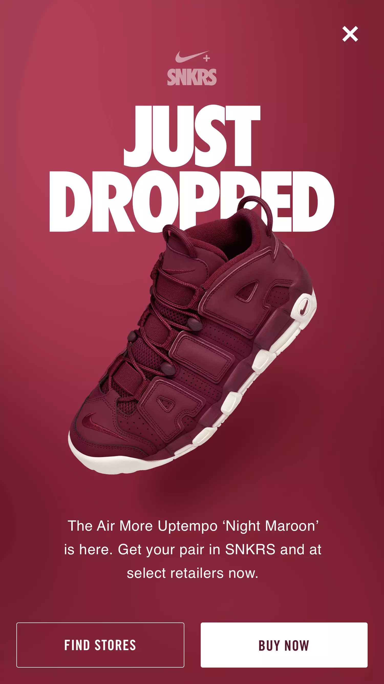 Nike Air More Uptempo Night Maroon-ի թողարկման ամսաթիվ