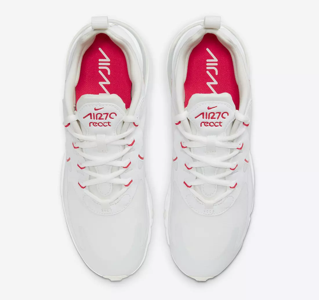 Nike Air Max 270 React dalam Warna Putih Bersih Diserlahkan Dengan Merah Jambu Cerah 24234_4