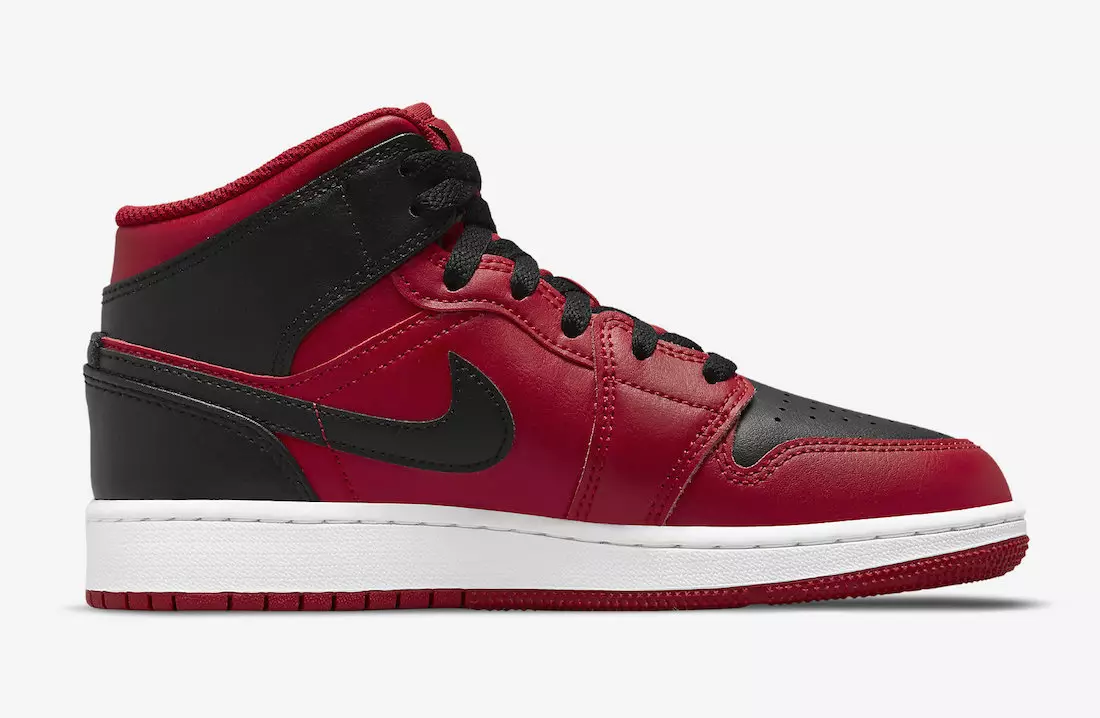 Air Jordan 1 Mëtt ëmgedréint Bred 554724-660 Release Datum