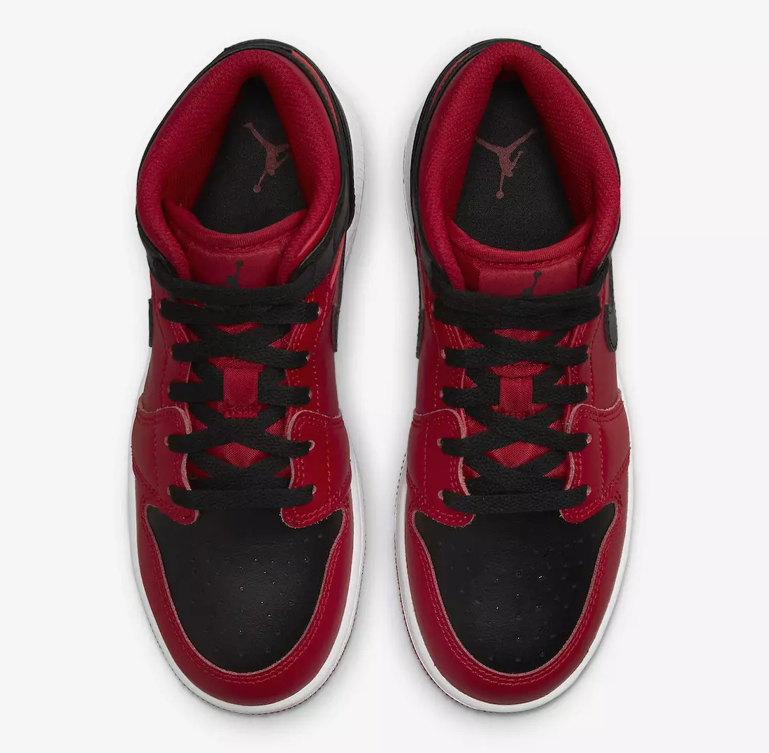 Air Jordan 1 Mëtt ëmgedréint Bred 554724-660 Release Datum