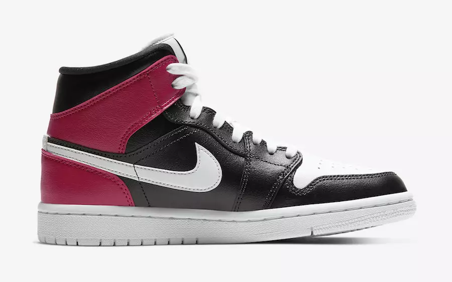 Air Jordan 1 Mid WMNS Black White Noble Red Tarehe ya Kutolewa BQ6472-016