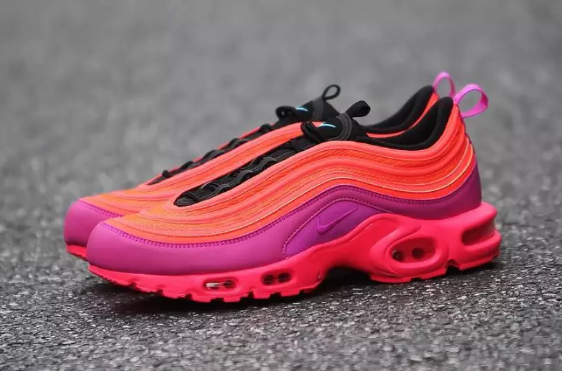 Nike Air Max 97 Plus Racer Pink Hyper Mageanta Iomlán Crimson Black AH8144-600