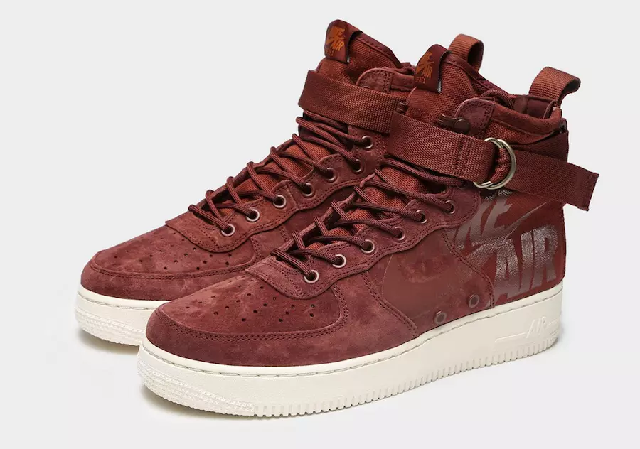 Nike SF-AF1 Mid Burgundy Rausvai ruda