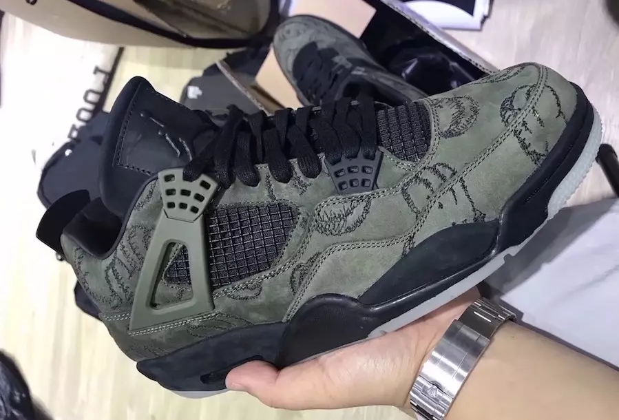 KAWS x Air Jordan 4 מאַסלינע שווארצע