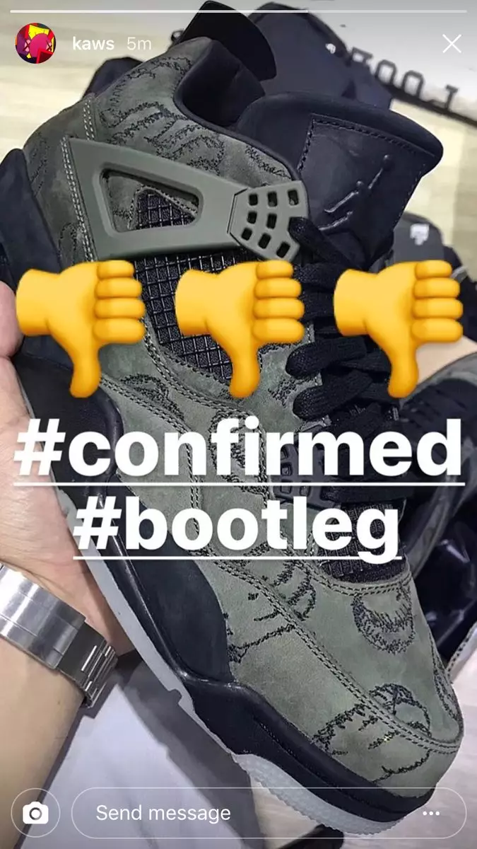 KAWS Oliva Air Jordan 4 Fake Bootleg