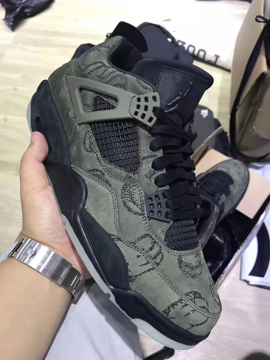 KAWS x Air Jordan 4 ზეთისხილის შავი