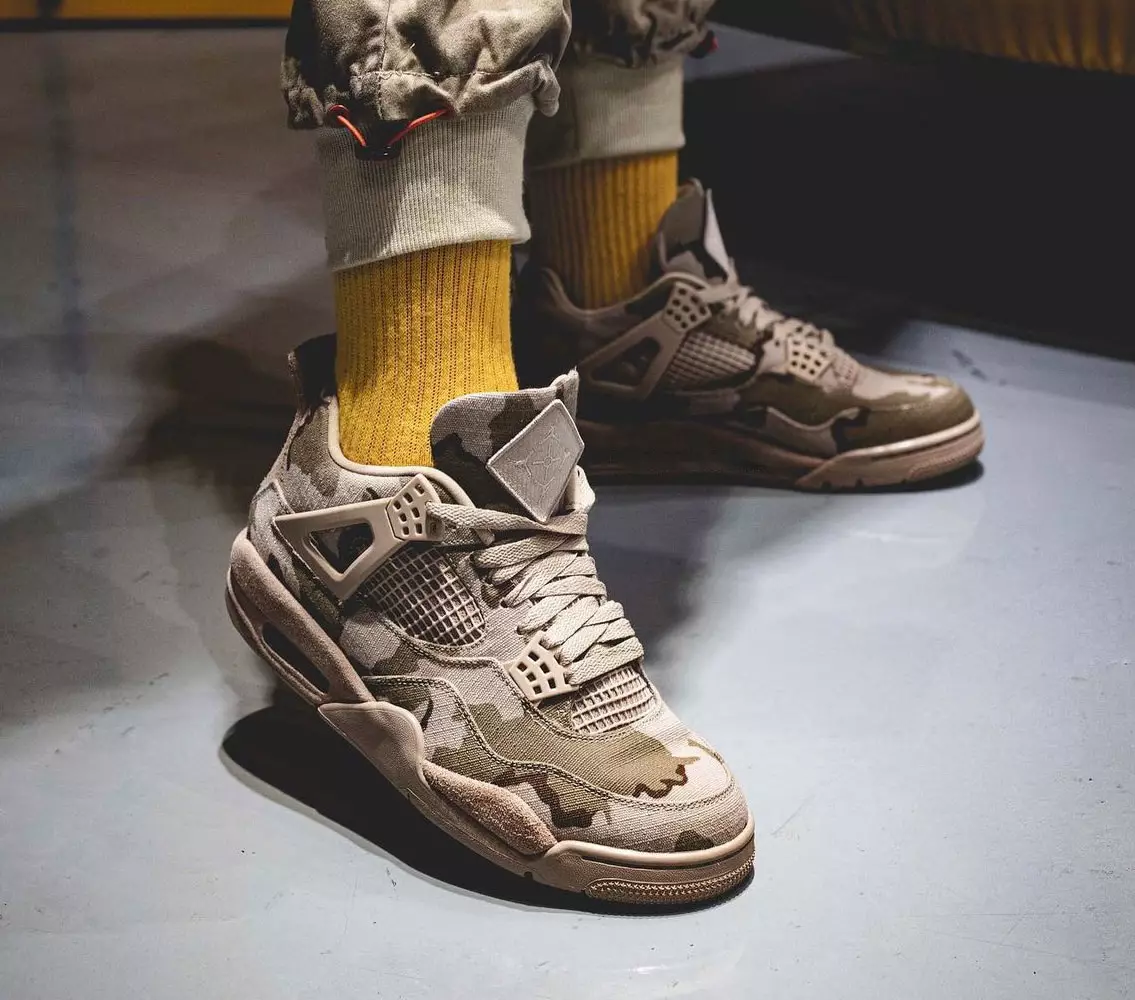 Aleali May Air Jordan 4 Camo Veterans Day DJ1193-200 á fótum