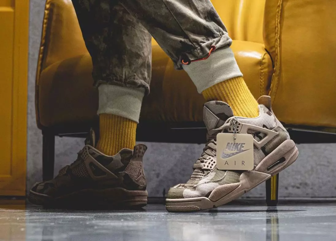 Aleali May Air Jordan 4 Camo Jum il-Veterani DJ1193-200 On-Feet