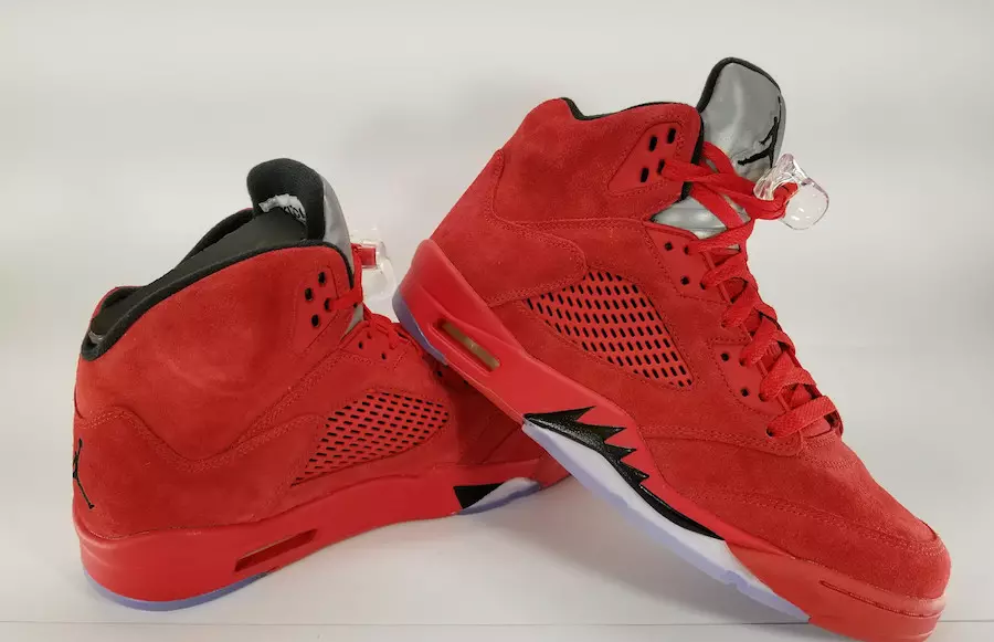 Красные замшевые кроссовки Air Jordan 5 University