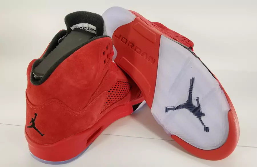 Красные замшевые кроссовки Air Jordan 5 University