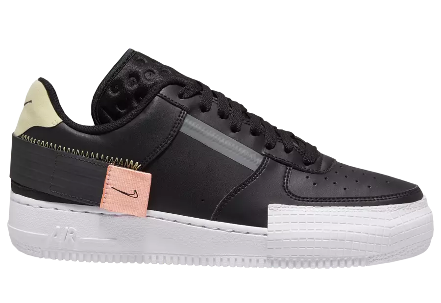 Nike AF1 טיפּ שוואַרץ CI0054-001 מעלדונג טאָג