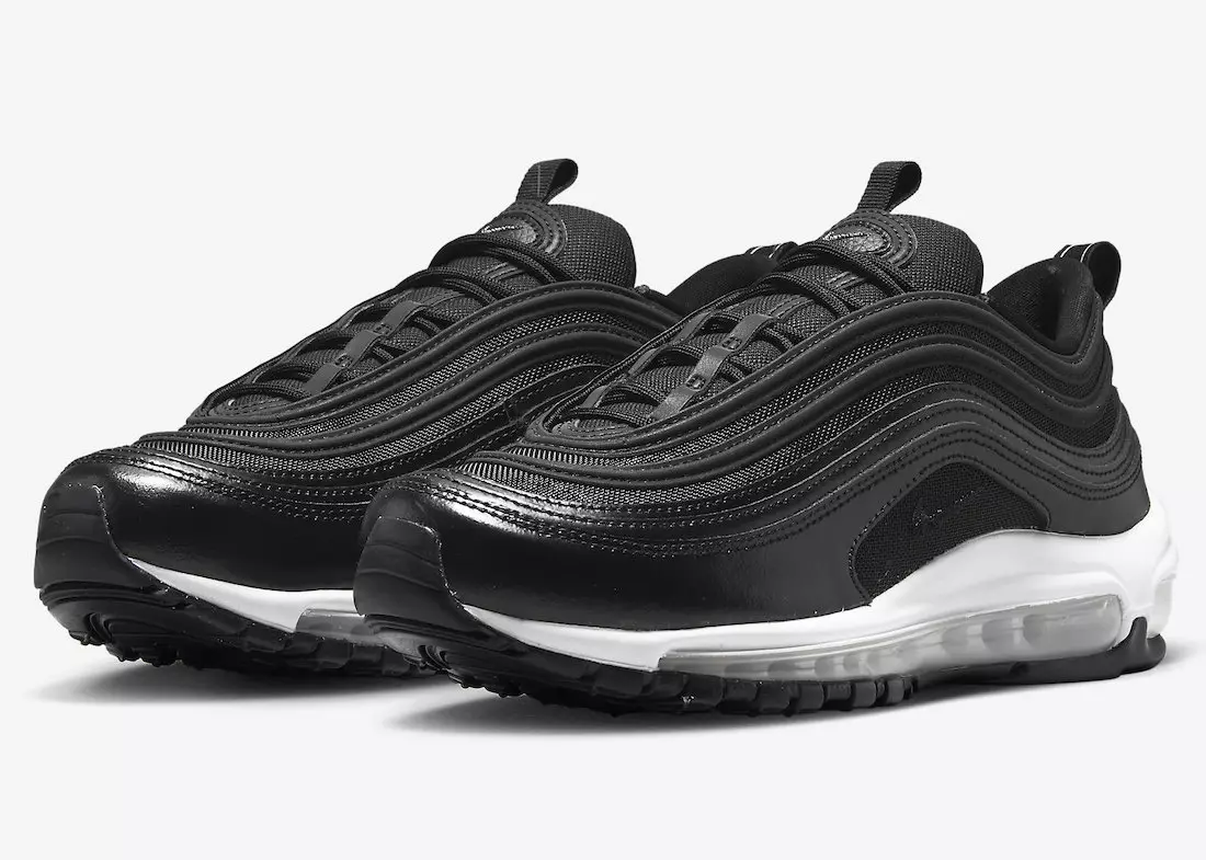 En sort/hvid Nike Air Max 97 med skinnende læder og 3M reflekterende