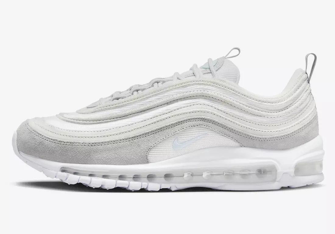 Nike Air Max 97 פּורע פּלאַטינום וואלף גריי ווייַס קארעע 2002 DX3279-010 מעלדונג טאָג