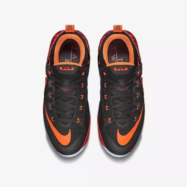 Nike LeBron 12 Low GS Snake Black Total Orange מתכתי כסף