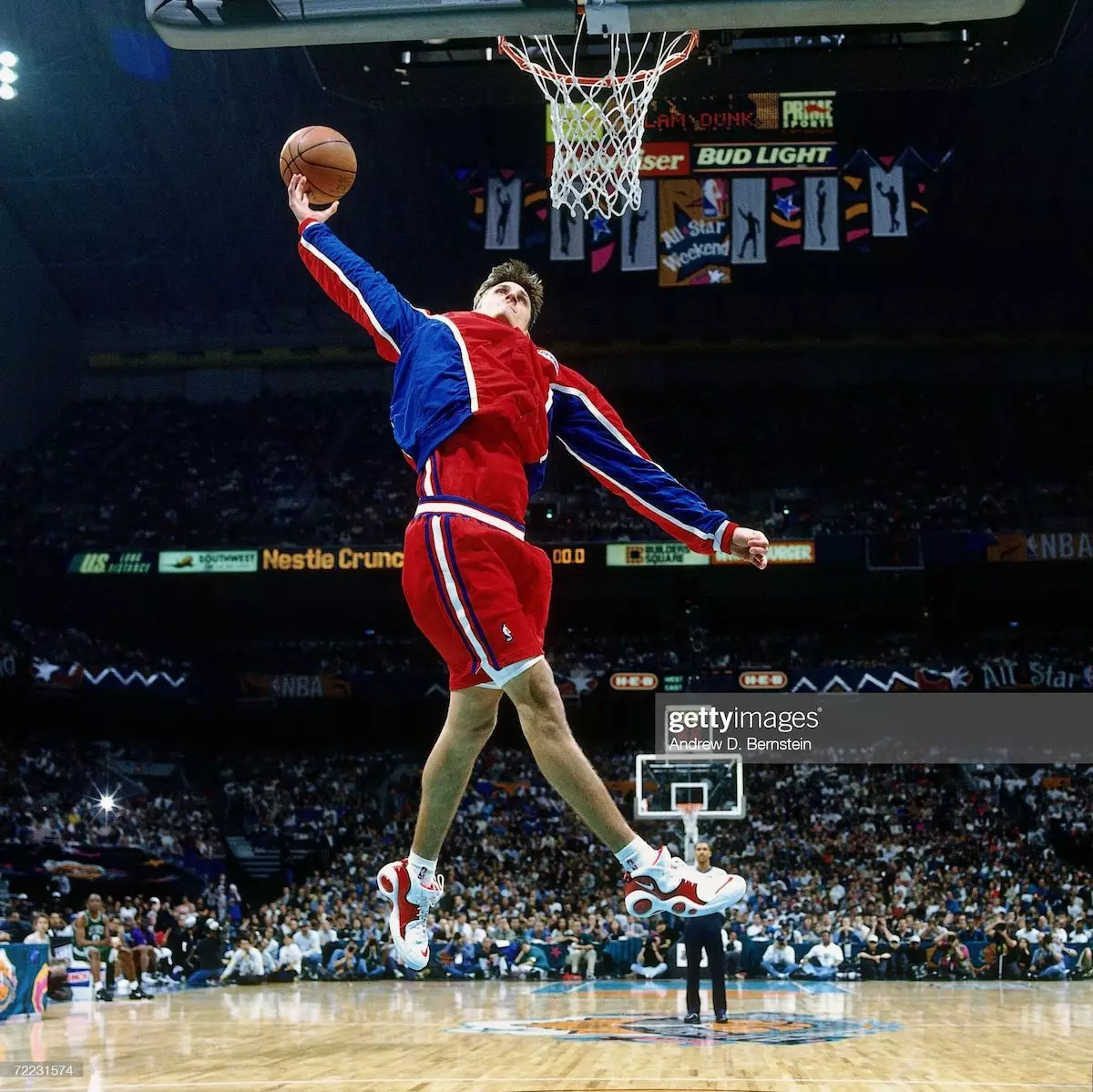 Brent Barry Nike Air Zoom Flight 95 Blanc Rouge Concours Slam Dunk