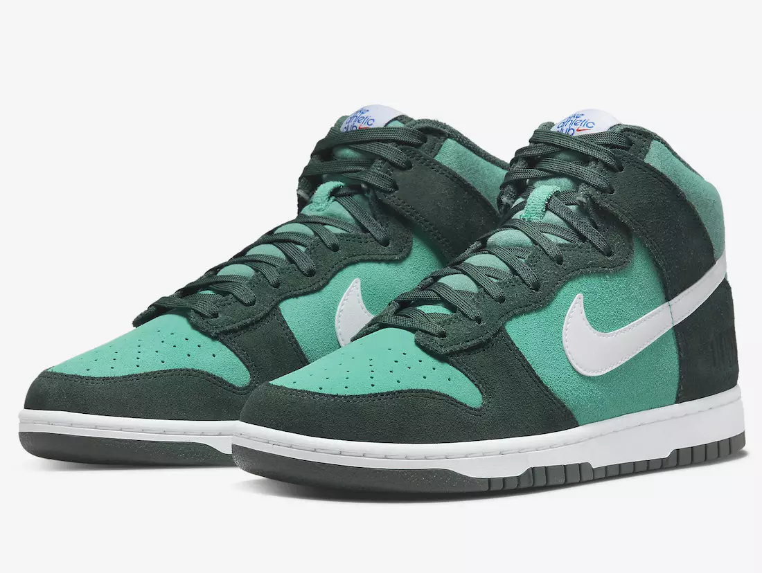 Nike Dunk High Athletic Club Pro Yashil Yuvilgan Teal Oq DJ6152-300 Chiqarilgan Sana