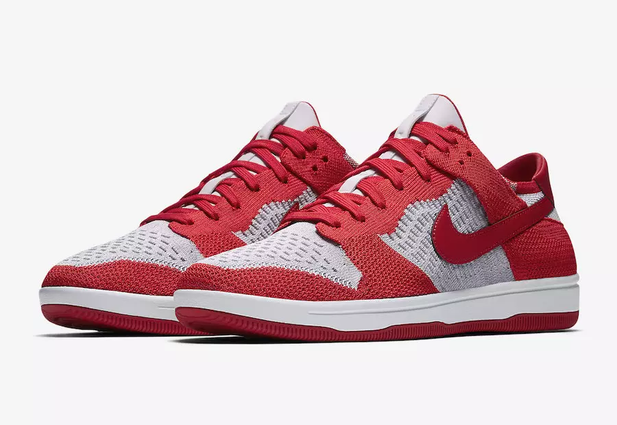 Nike Dunk Low Flyknit universitātes sarkanā un vilku pelēkā krāsā 25458_1