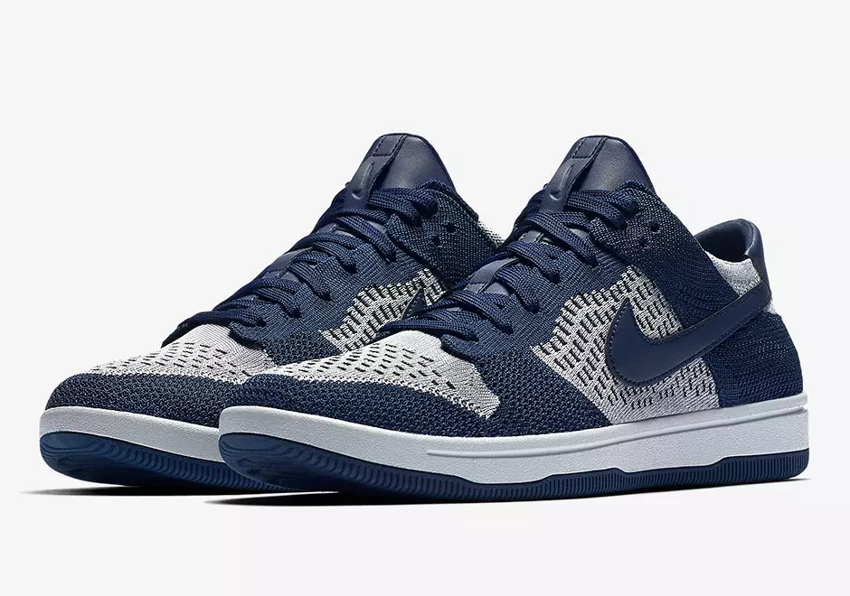 Nike Dunk Low Flyknit College Navy Wolf Gray 917746-400