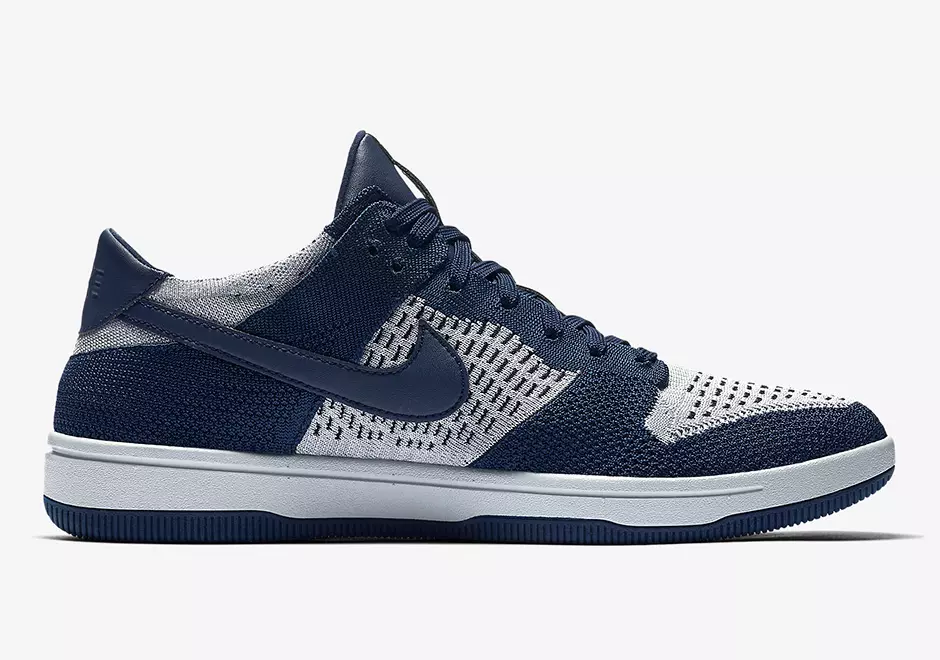 Nike Dunk Low Flyknit College Navy Wolf Grijs 917746-400