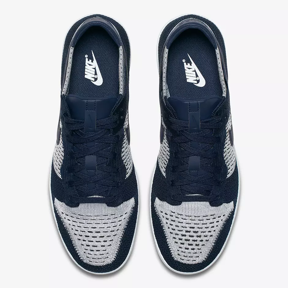 Nike Dunk Low Flyknit College Navy Wolf Grijs 917746-400