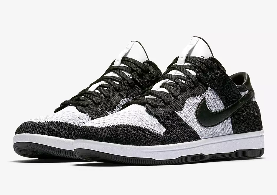 Giày Nike Dunk Low Flyknit Trắng Đen 917746-100